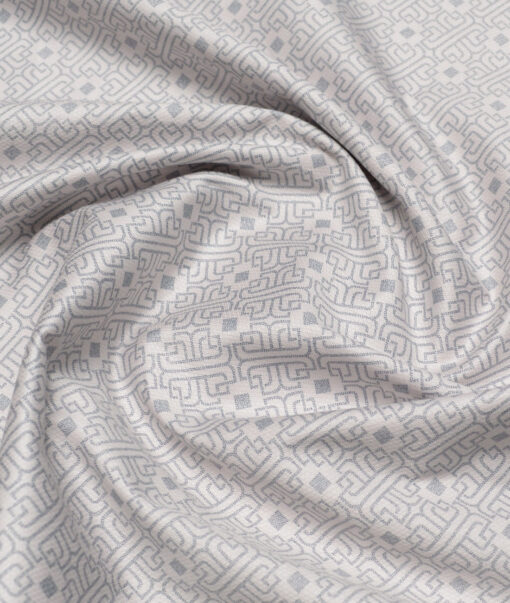 Cadini Italy  Premium Cotton Printed Shirting Fabric (Peach)