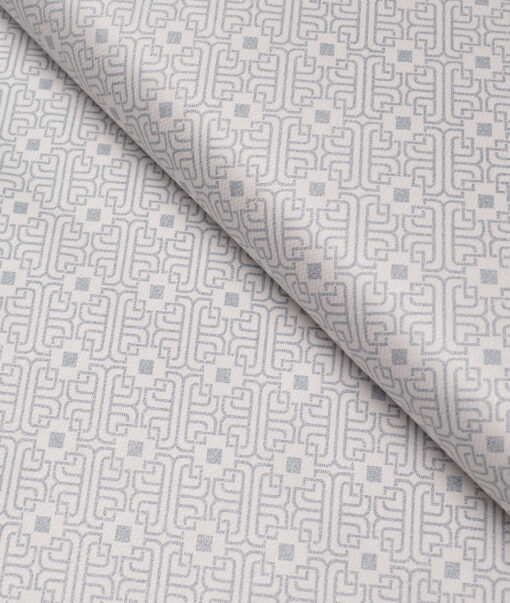 Cadini Italy  Premium Cotton Printed Shirting Fabric (Peach)