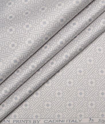 Cadini Italy  Premium Cotton Printed Shirting Fabric (Peach)