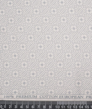 Cadini Italy  Premium Cotton Printed Shirting Fabric (Peach)