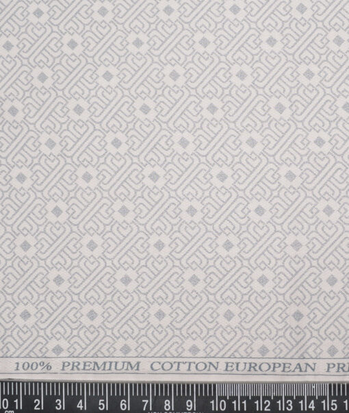 Cadini Italy  Premium Cotton Printed Shirting Fabric (Peach)