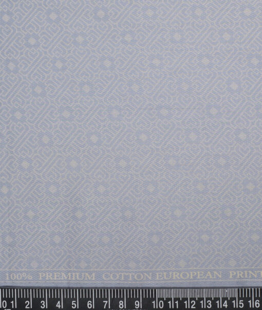 Cadini Italy  Premium Cotton Printed Shirting Fabric (Slate Blue)