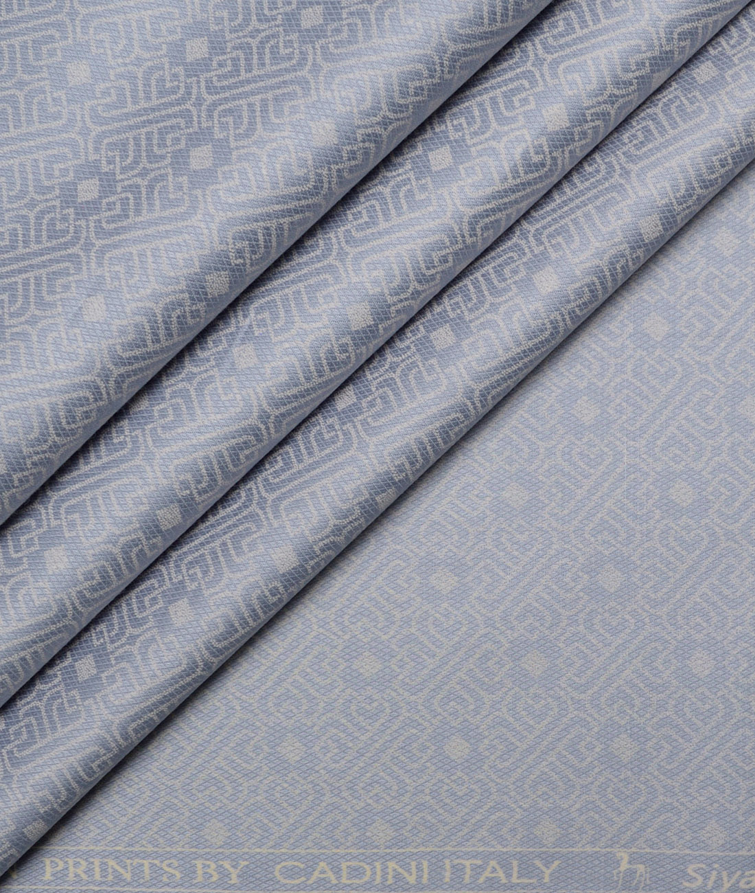 Cadini Italy Premium Cotton Printed Shirting Fabric (Slate Blue) Cadini Italy Premium Cotton Printed Shirting Fabric (Slate Blue)