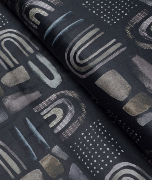 Cadini Italy  Premium Cotton Printed Shirting Fabric (Dark Navy Blue)