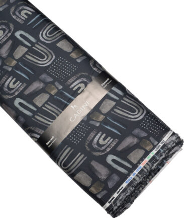 Cadini Italy  Premium Cotton Printed Shirting Fabric (Dark Navy Blue)