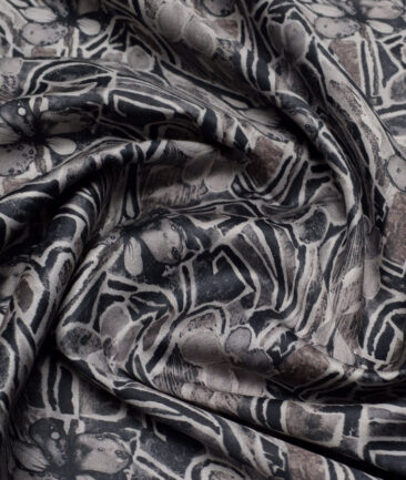 Cadini Italy  Premium Cotton Printed Shirting Fabric (Grey)