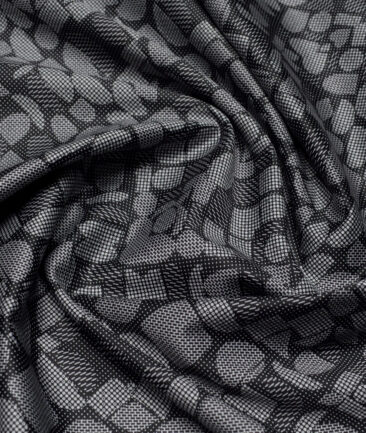 Canetti Italy  Superfine Cotton Printed Shirting Fabric (Black & White)