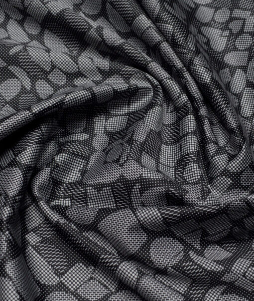 Canetti Italy  Superfine Cotton Printed Shirting Fabric (Black & White)