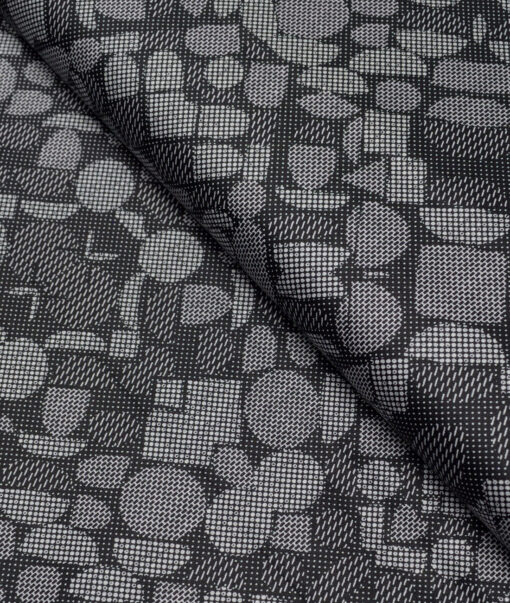 Canetti Italy  Superfine Cotton Printed Shirting Fabric (Black & White)