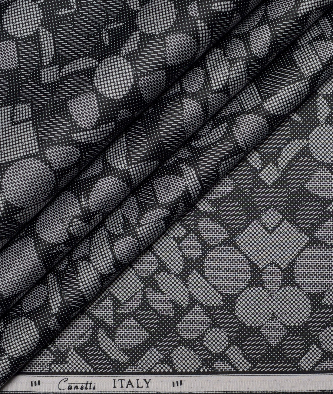 Canetti Italy Superfine Cotton Printed Shirting Fabric (Black & White) Canetti Italy Superfine Cotton Printed Shirting Fabric (Black & White)