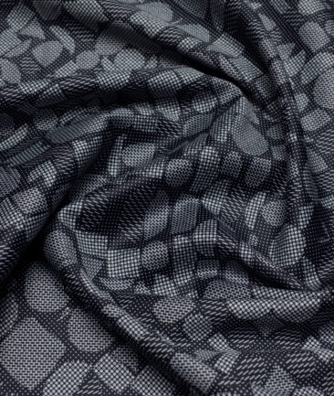 Canetti Italy  Superfine Cotton Printed Shirting Fabric (Dark Navy Blue)