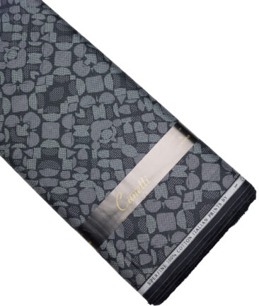 Canetti Italy  Superfine Cotton Printed Shirting Fabric (Dark Navy Blue)