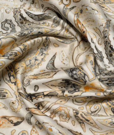 J.Hampstead  Pure Cotton Printed Shirting Fabric (Beige)