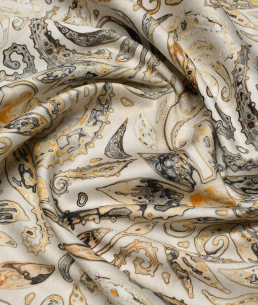 J.Hampstead  Pure Cotton Printed Shirting Fabric (Beige)