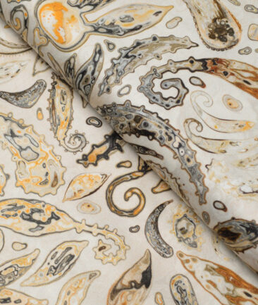J.Hampstead  Pure Cotton Printed Shirting Fabric (Beige)