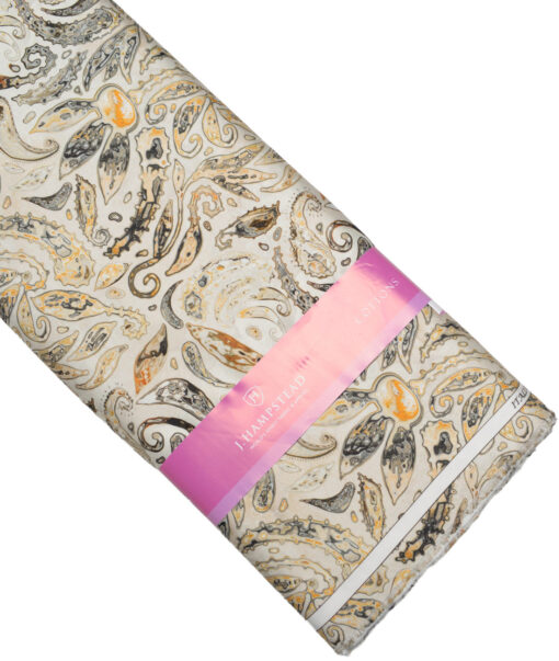J.Hampstead  Pure Cotton Printed Shirting Fabric (Beige)