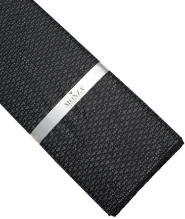 Monza  Luxury Cotton Printed Shirting Fabric (Black & Grey)
