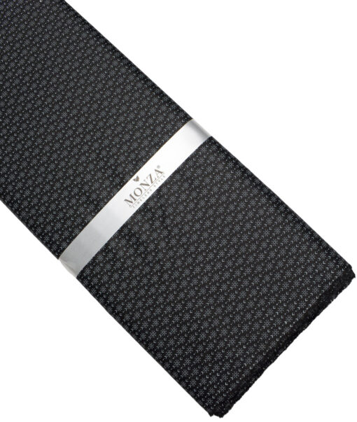 Monza  Luxury Cotton Printed Shirting Fabric (Black & Grey)