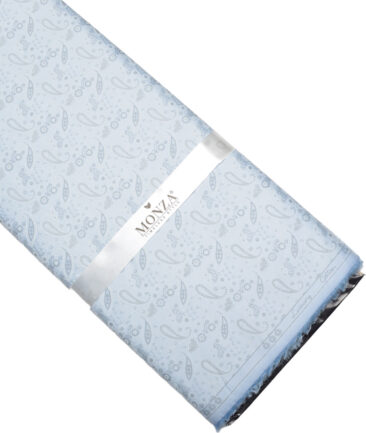 Monza  Luxury Cotton Printed Shirting Fabric (Sky Blue)