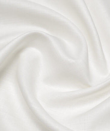 Raymond 60 LEA Pure Linen Solids Shirting Fabric (White)