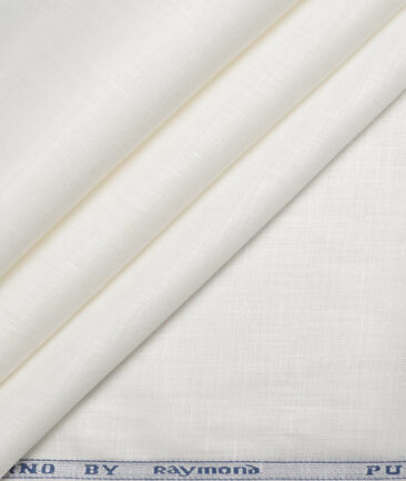 Raymond 60 LEA Pure Linen Solids Shirting Fabric (White)