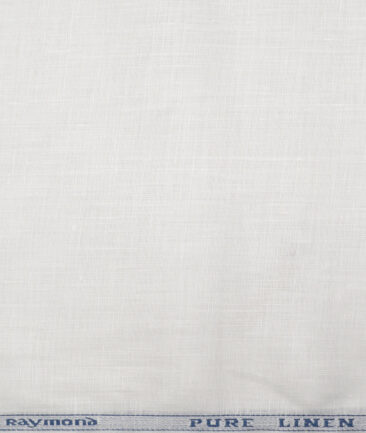 Raymond 60 LEA Pure Linen Solids Shirting Fabric (White)