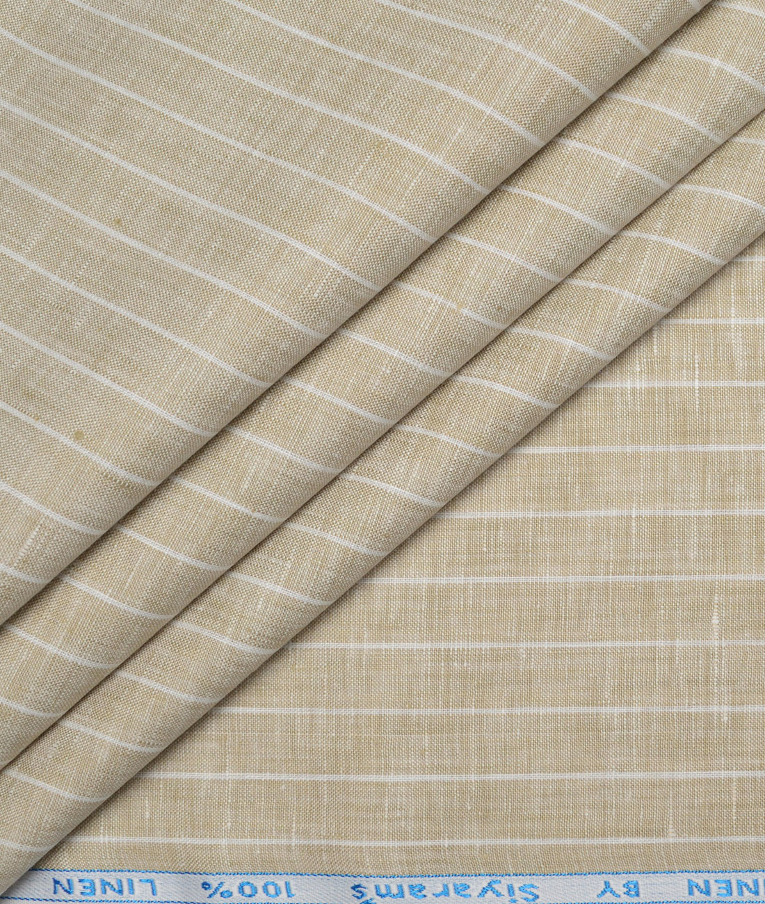 Siyaram's 60 LEA Pure Linen Striped Shirting Fabric (Natural Beige) Siyaram's 60 LEA Pure Linen Striped Shirting Fabric (Natural Beige)