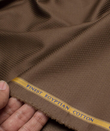 Soktas  Giza Cotton Structured Shirting Fabric (Copper Brown)