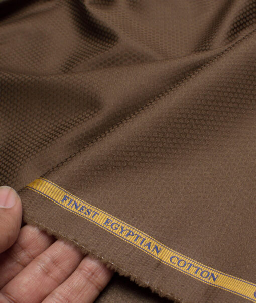 Soktas  Giza Cotton Structured Shirting Fabric (Copper Brown)