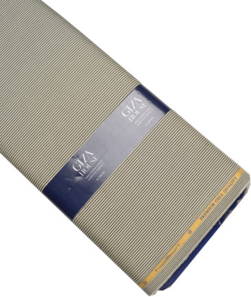 Soktas  Giza Cotton Striped Shirting Fabric (Cream & Black)