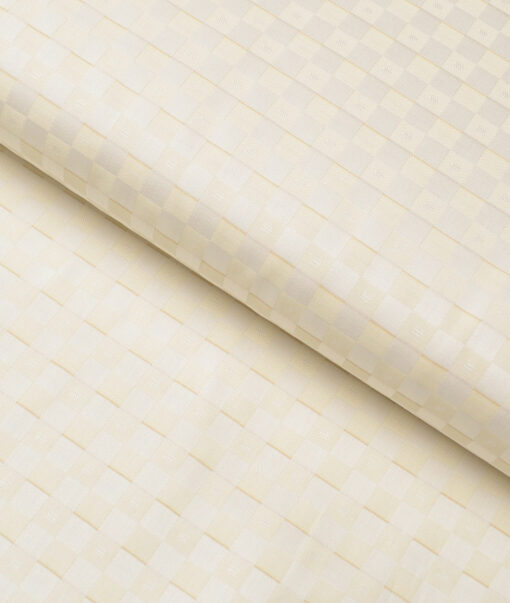Soktas  Giza Cotton Self Design Shirting Fabric (Cream)