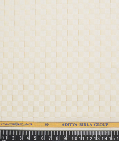 Soktas  Giza Cotton Self Design Shirting Fabric (Cream)
