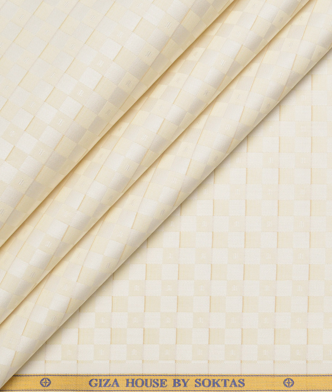 Soktas Giza Cotton Self Design Shirting Fabric (Cream) Soktas Giza Cotton Self Design Shirting Fabric (Cream)