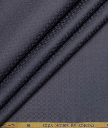 Soktas  Giza Cotton Structured Shirting Fabric (Dark Grey)