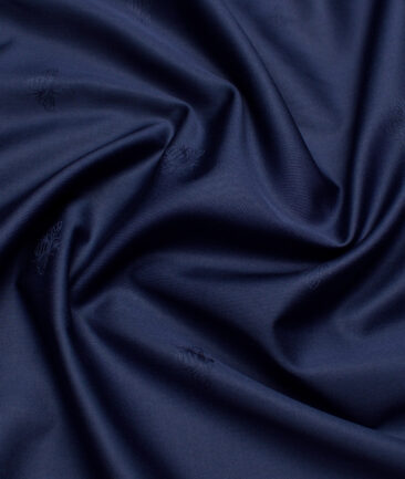 Soktas  Giza Cotton Self Design Shirting Fabric (Dark Royal Blue)