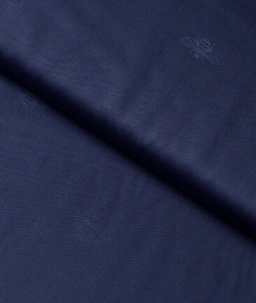 Soktas  Giza Cotton Self Design Shirting Fabric (Dark Royal Blue)