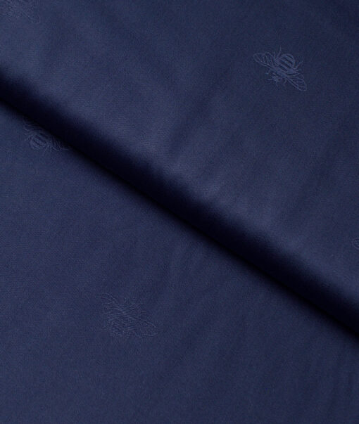 Soktas  Giza Cotton Self Design Shirting Fabric (Dark Royal Blue)