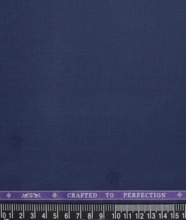 Soktas  Giza Cotton Self Design Shirting Fabric (Dark Royal Blue)