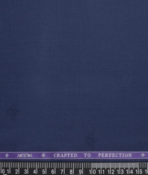 Soktas  Giza Cotton Self Design Shirting Fabric (Dark Royal Blue)