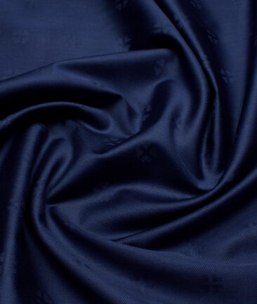 Soktas  Giza Cotton Self Design Shirting Fabric (Dark Royal Blue)