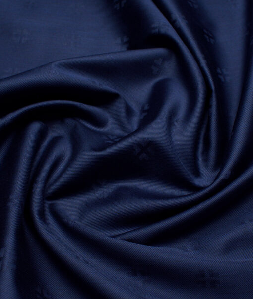 Soktas  Giza Cotton Self Design Shirting Fabric (Dark Royal Blue)
