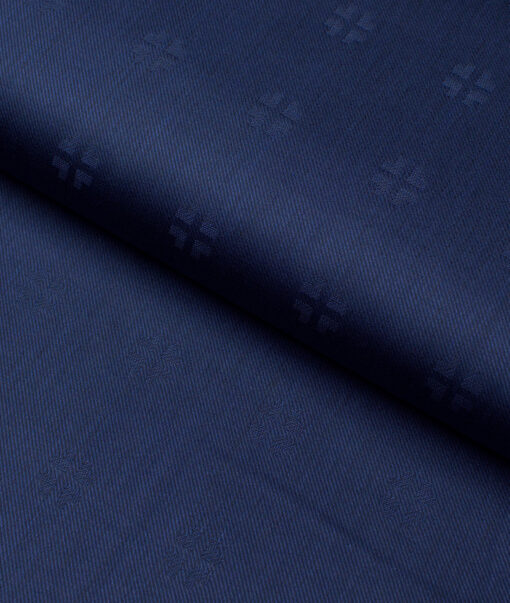 Soktas  Giza Cotton Self Design Shirting Fabric (Dark Royal Blue)