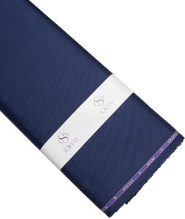 Soktas  Giza Cotton Self Design Shirting Fabric (Dark Royal Blue)