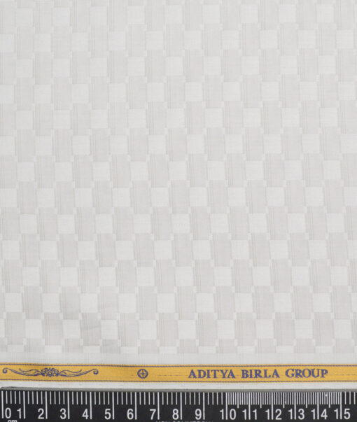 Soktas  Giza Cotton Self Design Shirting Fabric (Light Grey )