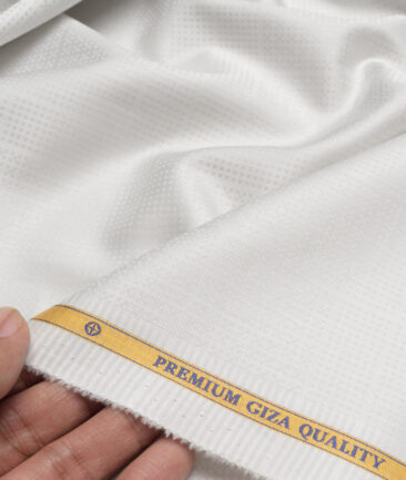 Soktas  Giza Cotton Self Design Shirting Fabric (Light Grey )