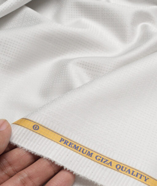 Soktas  Giza Cotton Self Design Shirting Fabric (Light Grey )