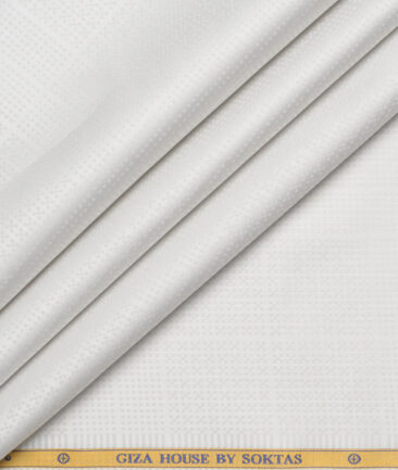 Soktas  Giza Cotton Self Design Shirting Fabric (Light Grey )