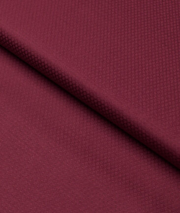 Soktas  Giza Cotton Structured Shirting Fabric (Maroon Red)