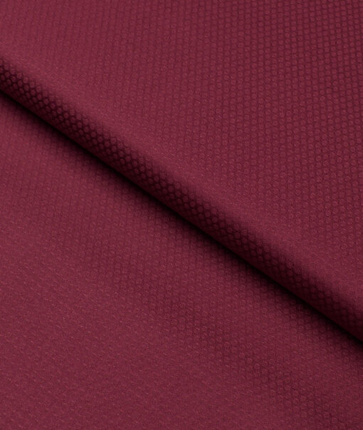 Soktas  Giza Cotton Structured Shirting Fabric (Maroon Red)