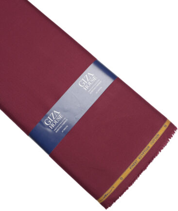 Soktas  Giza Cotton Structured Shirting Fabric (Maroon Red)